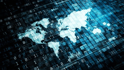 Canvas Print - internet technology display data flow concept