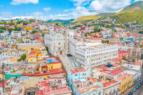 Beautiful aerial view of the University of Guanajuato in Mexico