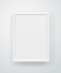 Aufkleber - Empty square white frame on a wall. Vector layout