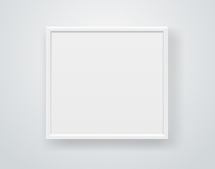 Aufkleber - Empty square white frame on a wall. Vector template