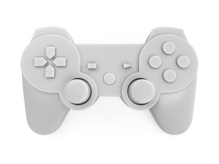 Sticker - 3d rendering White video game controller on white background