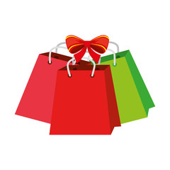 Sticker - shopping bags with christmas bow