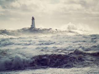 Peggy's Cove during a hurricane