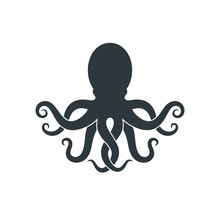 Octopus Logo. Isolated Octopus On White Background