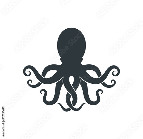 Cuadros en Lienzo Octopus logo. Isolated octopus on white background