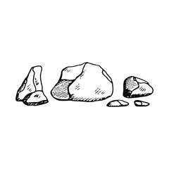 Canvas Print - stones icon. sketch isolated object