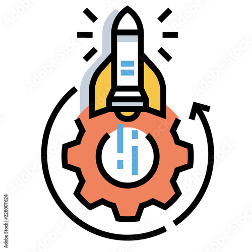 Fotografía Execution startup LineColor illustration