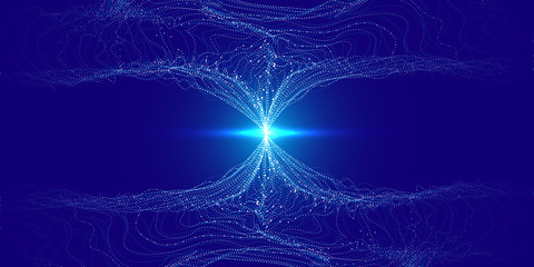 Wave 3D Big Data Visualization. Analysis Infographic.