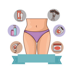 Poster - Crotch of woman with hair with set products