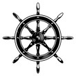 Vintage monochrome ship wheel concept