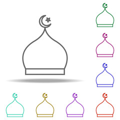 Poster - mosque dome outline icon. Elements of religion in multi color style icons. Simple icon for websites, web design, mobile app, info graphics