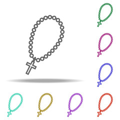 Poster - christian rosary outline icon. Elements of religion in multi color style icons. Simple icon for websites, web design, mobile app, info graphics