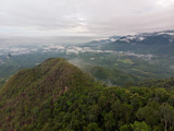 Fototapeta Do pokoju - Aerial view of mountain with cloudy background.