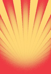 Wall Mural - Dotwork sun rays card with stippled dots in vintage or grungy tattoo retro style