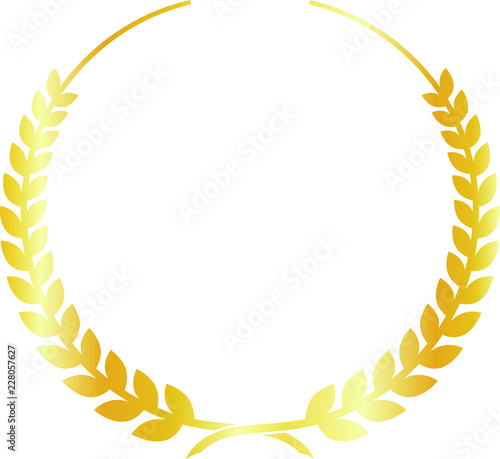 Round frame of gold laurel Tableau sur Toile