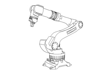 sketch robotic arm  vector