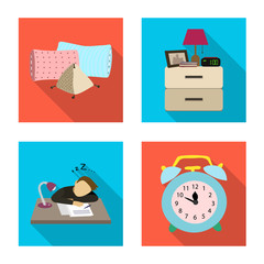 Vector illustration of dreams and night icon. Collection of dreams and bedroom stock symbol for web.