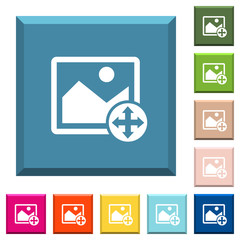 Poster - Move image white icons on edged square buttons