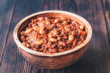 Wall Mural - Bowl of chili con carne