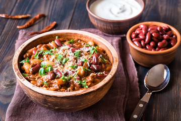 Wall Mural - Bowl of chili con carne