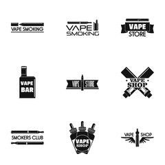 Poster - Vape smoking logo set. Simple set of 9 vape smoking vector logo for web design on white background