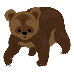 Poster - Little brown bear icon. Cartoon of little brown bear vector icon for web design isolated on white background