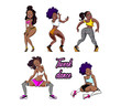 © sergeygerasimov - Twerk dance cartoon style girl for print design. Vector illustration.