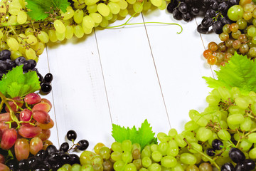 grape on wooden background