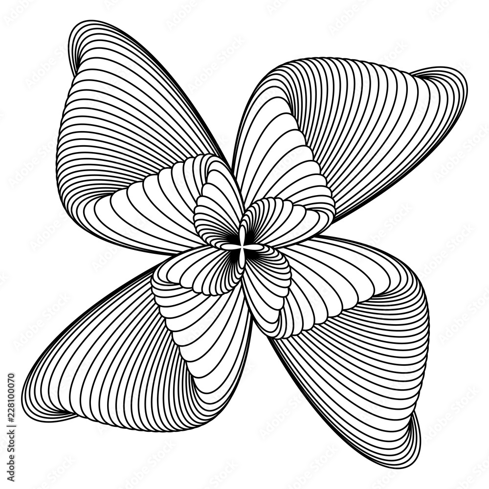 Abstract black and white circular pattern. Geometric pattern with ...