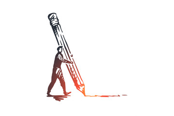 Design, creative, graphic, development, interface concept. Hand drawn isolated vector.