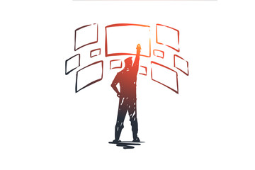 Interface, design, page, screen, layout concept. Hand drawn isolated vector.
