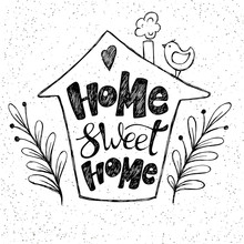 Hand Lettering Quote "Home Sweet Home"