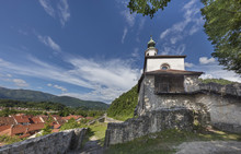 Ruins And Church Of Castle Mali Grad In Kamnik, Slovenia