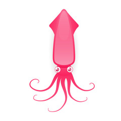 Wall Mural - Squid cartoon icon. Seafood clipart isolated on white background