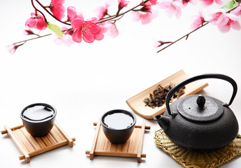 Wall Mural - japanese tea oriental drink style on the table