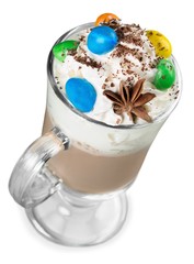 Sticker - frappuccino topping with whip cream and cookie