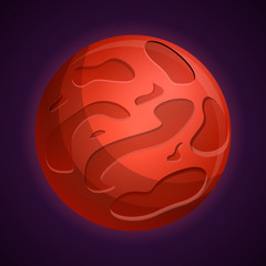 Wall Mural - red mars planet icon. cartoon of red mars planet vector icon for web design isolated
