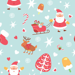  Christmas wrapping paper - seamless texture. Vector illustration