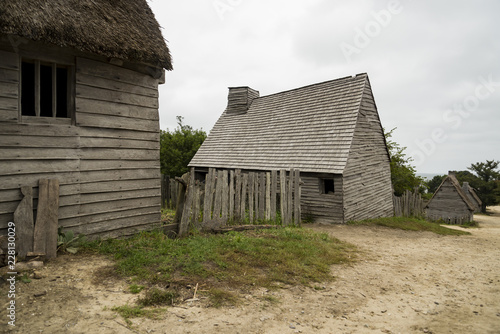 Fotografía Old buildings in Plimoth plantation at Plymouth, MA