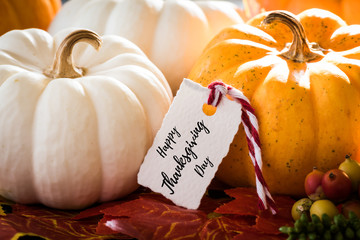 Wall Mural - thanksgiving greeting card with handwriting 