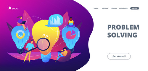 Wall Mural - business solution concept landing page.