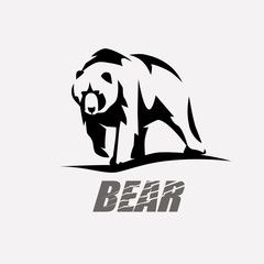 Wall Mural - bear stylized vector silhouette, logo template