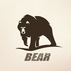 Wall Mural - bear stylized vector silhouette, logo template