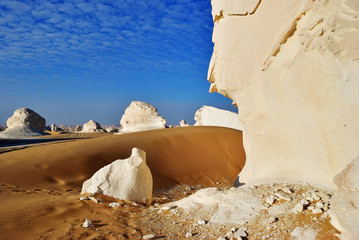 Wall Mural - The limestone formation in White desert Sahara Egypt