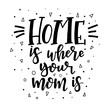© fafarumba - Hand drawn typography poster. Conceptual handwritten phrase Home and Family T shirt hand lettered calligraphic design. Inspirational vector