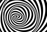 Fototapeta Przestrzenne - vector of 3d  twisted circle black and white optical illusion