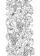Wall Mural - Seamless Vertical Pattern with Grapes