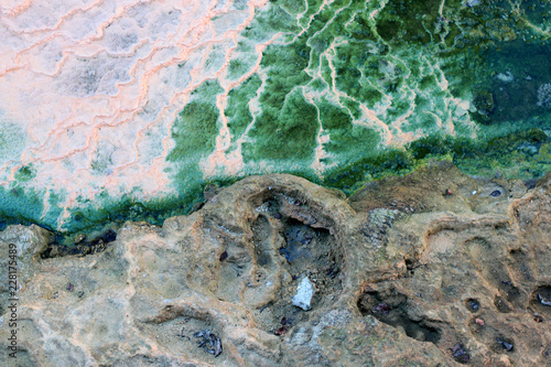 Fotografie, Obraz hydrogen sulfide salts therapeutic mineral water similar to the waves of the sea in Karlovy Vary, Czech Republic