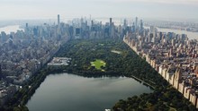 Aerial View Central Park Manhattan New York City 4K