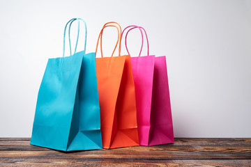 Multi colored shopping bags